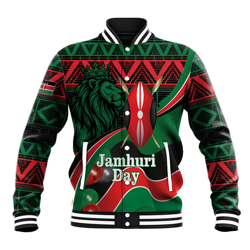 Kenya Jamhuri Day Baseball Jacket Maasai Shield Spears Harambee