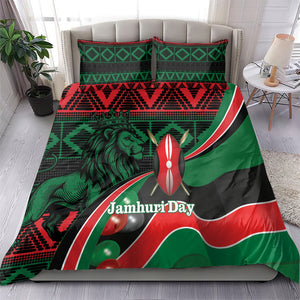 Kenya Jamhuri Day Bedding Set Maasai Shield Spears Harambee