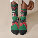 Kenya Jamhuri Day Crew Socks Maasai Shield Spears Harambee