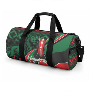 Kenya Jamhuri Day Duffle Bag Maasai Shield Spears Harambee