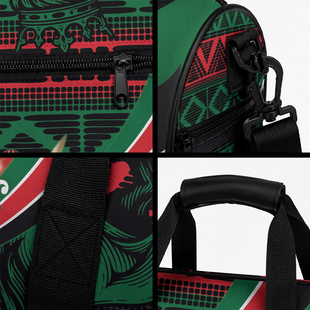 Kenya Jamhuri Day Duffle Bag Maasai Shield Spears Harambee