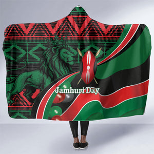 Kenya Jamhuri Day Hooded Blanket Maasai Shield Spears Harambee