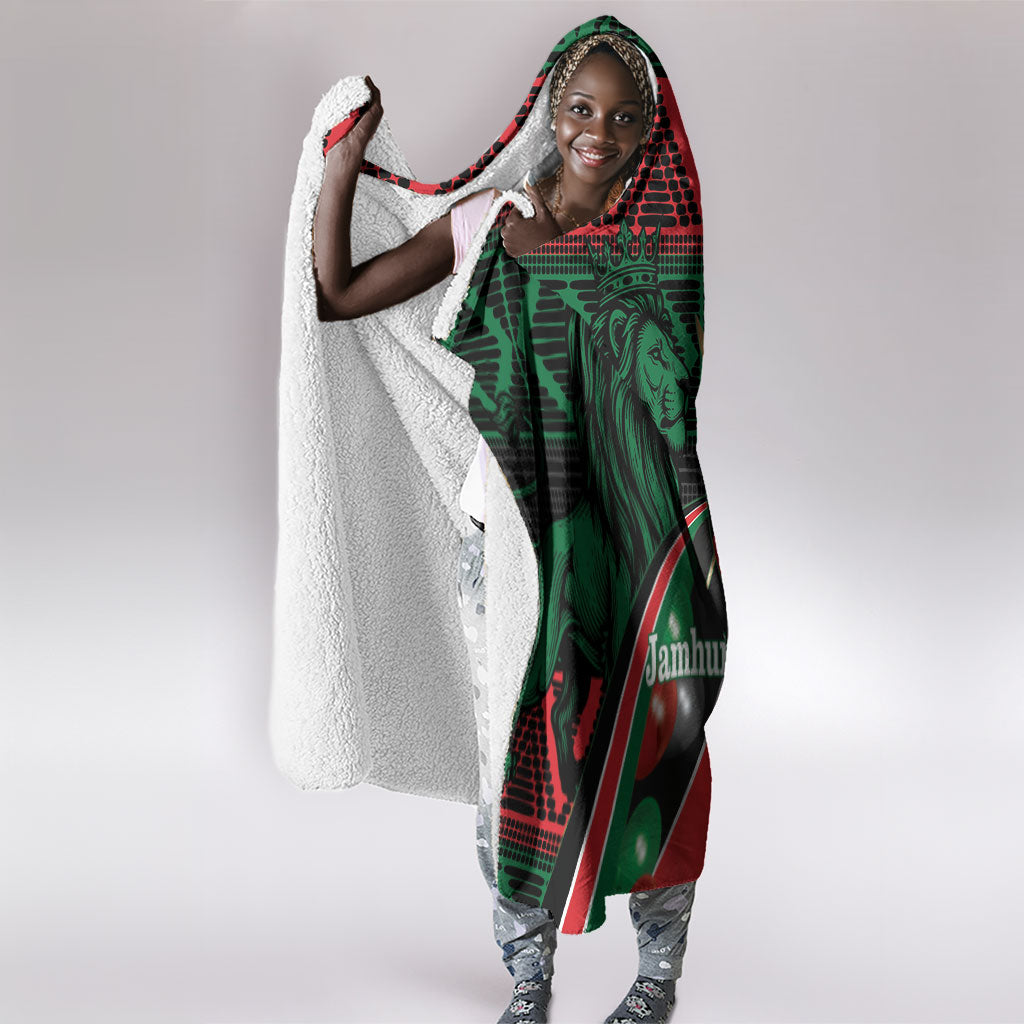 Kenya Jamhuri Day Hooded Blanket Maasai Shield Spears Harambee