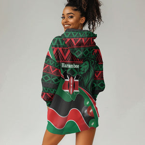 Kenya Jamhuri Day Hoodie Dress Maasai Shield Spears Harambee