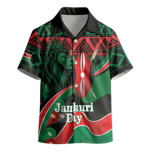 Kenya Jamhuri Day Kid Hawaiian Shirt Maasai Shield Spears Harambee