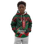 Kenya Jamhuri Day Kid Hoodie Maasai Shield Spears Harambee
