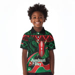 Kenya Jamhuri Day Kid Polo Shirt Maasai Shield Spears Harambee