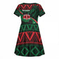 Kenya Jamhuri Day Kid Short Sleeve Dress Maasai Shield Spears Harambee