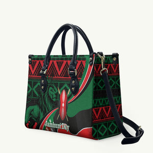 Kenya Jamhuri Day Leather Bag Maasai Shield Spears Harambee