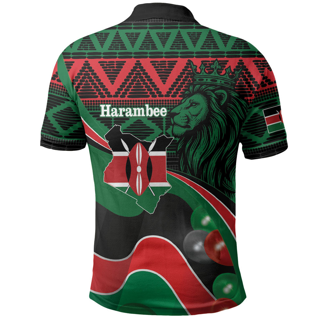 Kenya Jamhuri Day Polo Shirt Maasai Shield Spears Harambee
