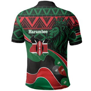 Kenya Jamhuri Day Polo Shirt Maasai Shield Spears Harambee