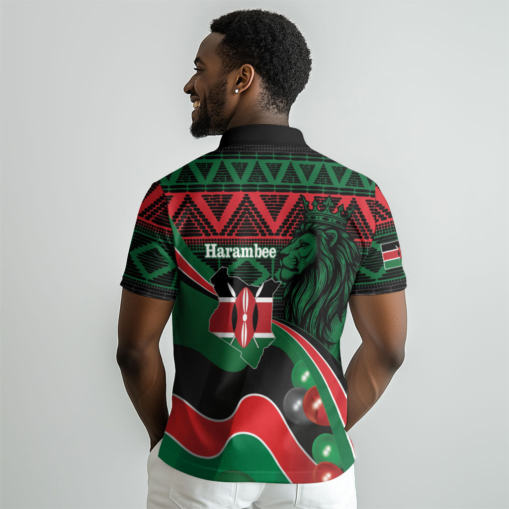 Kenya Jamhuri Day Polo Shirt Maasai Shield Spears Harambee