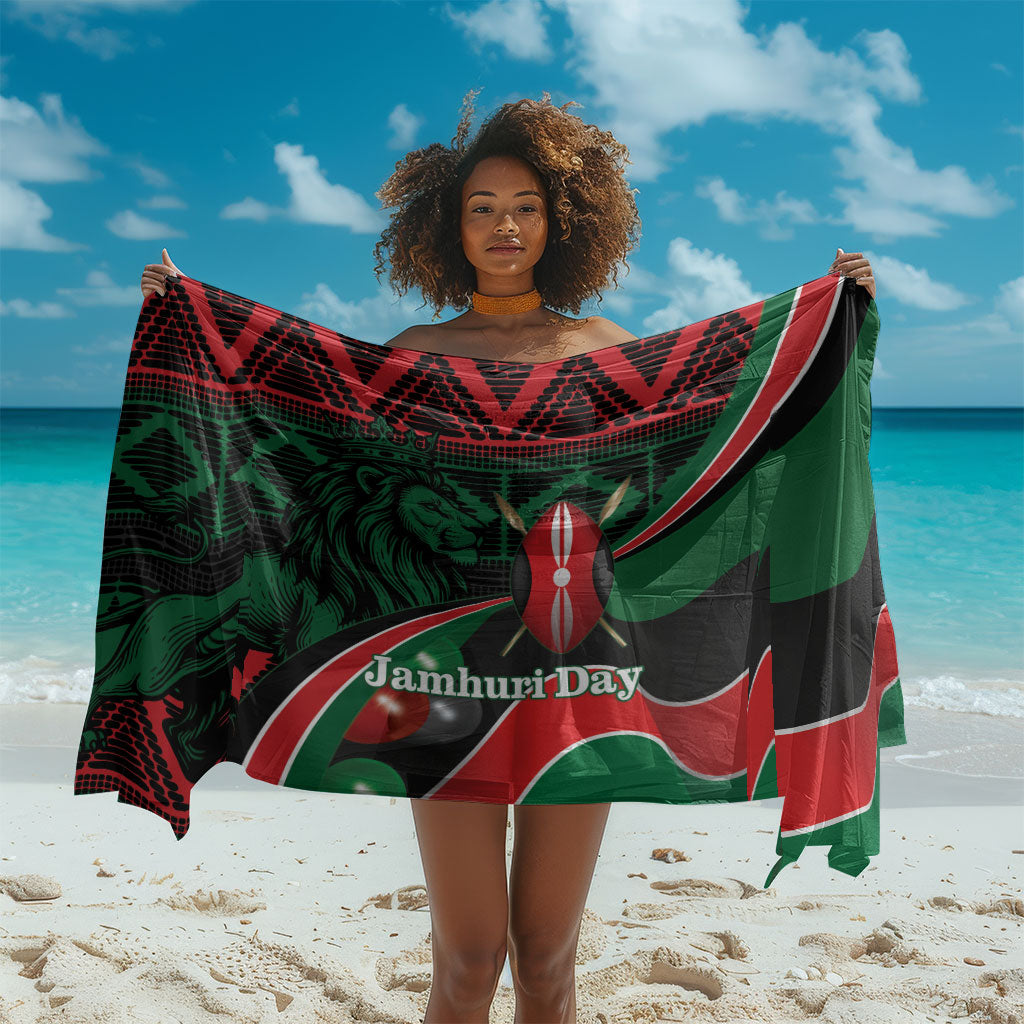 Kenya Jamhuri Day Sarong Maasai Shield Spears Harambee
