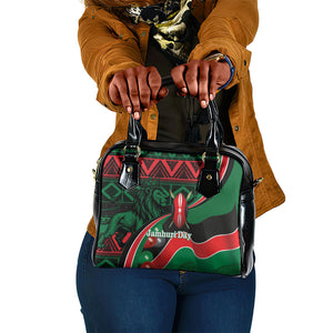 Kenya Jamhuri Day Shoulder Handbag Maasai Shield Spears Harambee