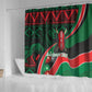 Kenya Jamhuri Day Shower Curtain Maasai Shield Spears Harambee