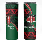 Kenya Jamhuri Day Skinny Tumbler Maasai Shield Spears Harambee