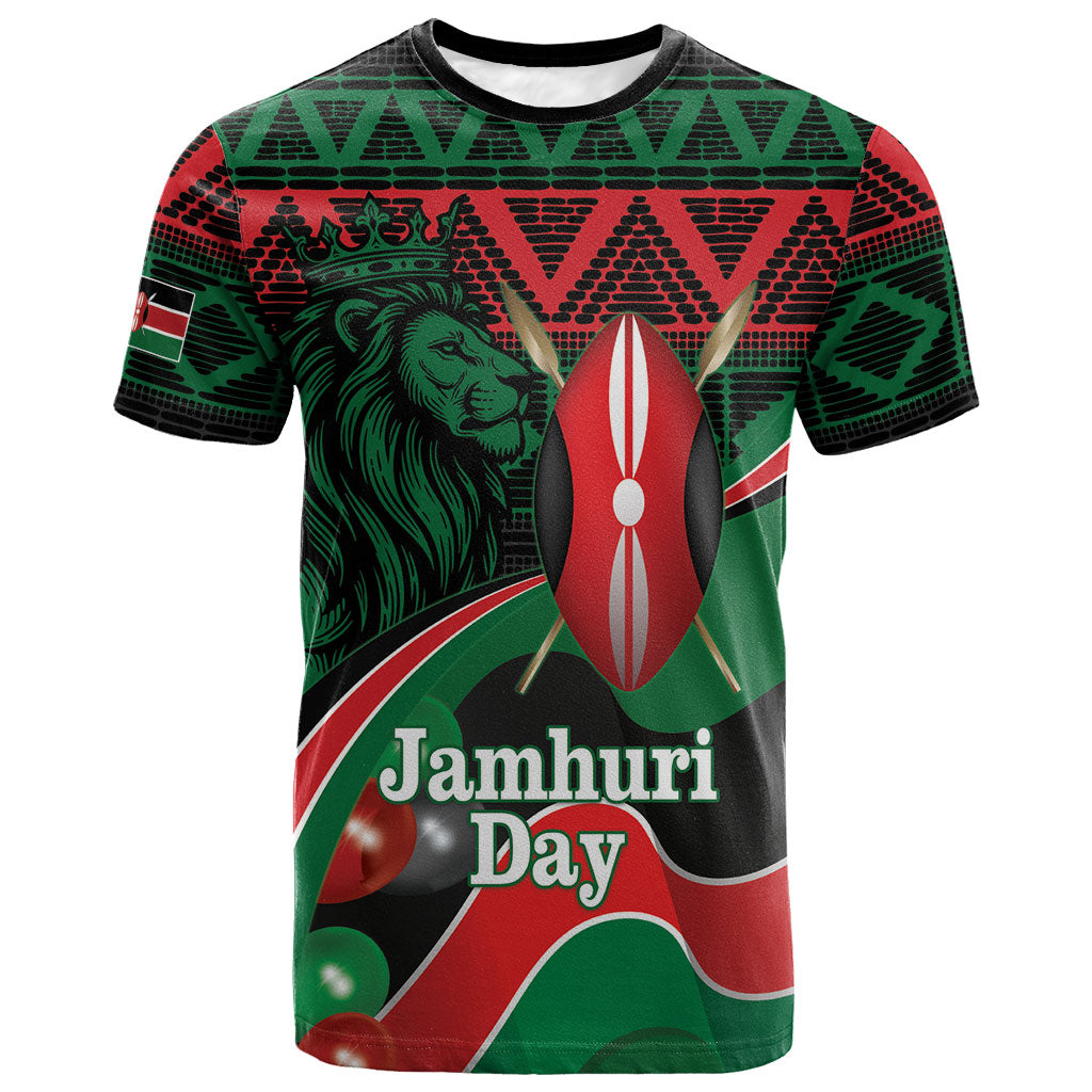 Kenya Jamhuri Day T shirt Maasai Shield Spears Harambee