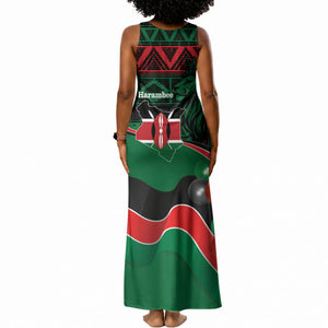 Kenya Jamhuri Day Tank Maxi Dress Maasai Shield Spears Harambee