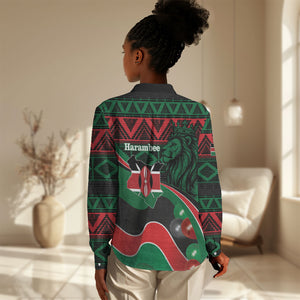 Kenya Jamhuri Day Women Casual Shirt Maasai Shield Spears Harambee