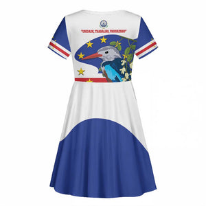 Cape Verde Kid Short Sleeve Dress Grey-Headed Kingfisher Mix Honey Locust