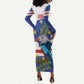 Cape Verde Long Sleeve Bodycon Dress Grey-Headed Kingfisher Mix Honey Locust LT14