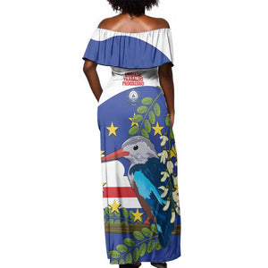 Cape Verde Off Shoulder Maxi Dress Grey-Headed Kingfisher Mix Honey Locust