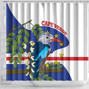 Cape Verde Shower Curtain Grey-Headed Kingfisher Mix Honey Locust