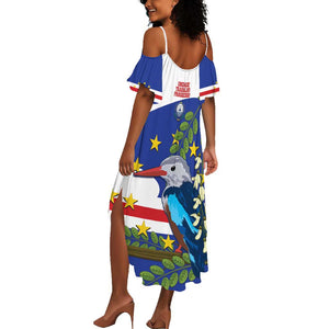 Cape Verde Summer Maxi Dress Grey-Headed Kingfisher Mix Honey Locust