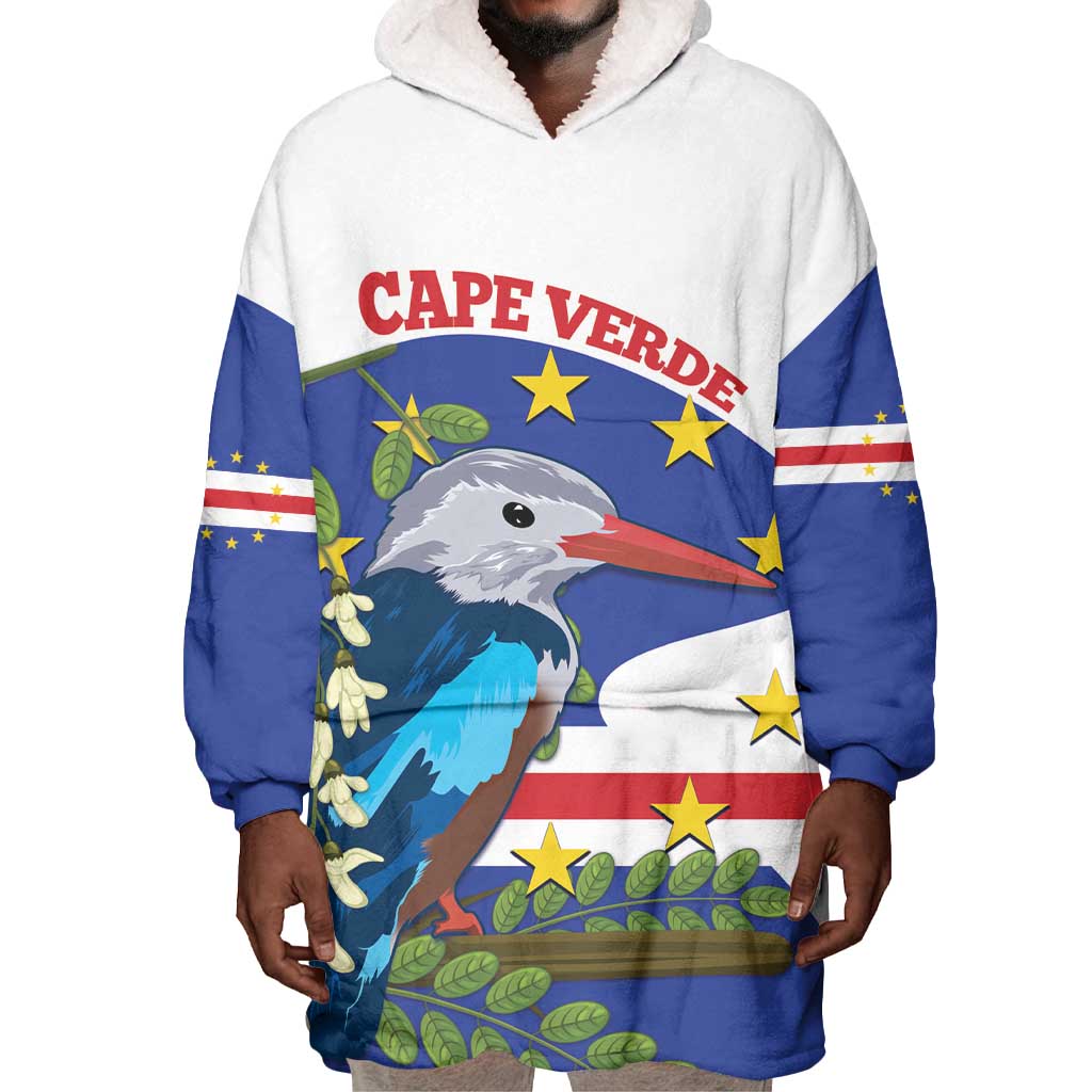 Cape Verde Wearable Blanket Hoodie Grey-Headed Kingfisher Mix Honey Locust