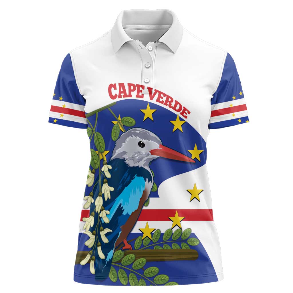 Cape Verde Women Polo Shirt Grey-Headed Kingfisher Mix Honey Locust