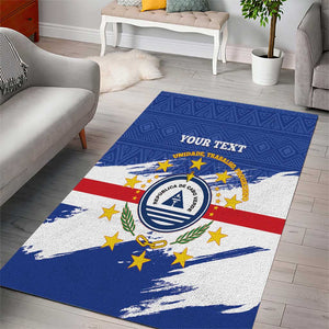 Personalized Cape Verde Area Rug Coat Of Arms - African Pattern