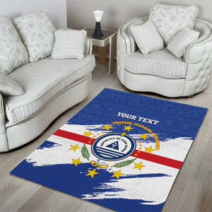 Personalized Cape Verde Area Rug Coat Of Arms - African Pattern