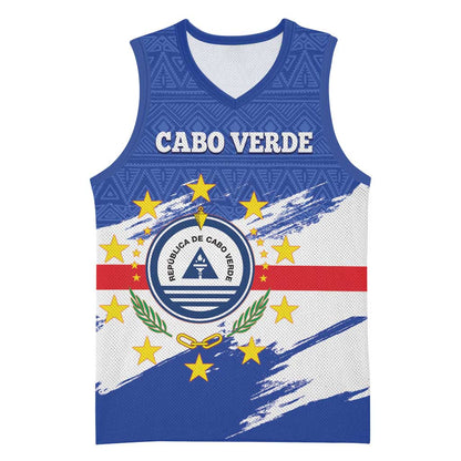 Personalized Cape Verde Basketball Jersey Coat Of Arms - African Pattern LT14