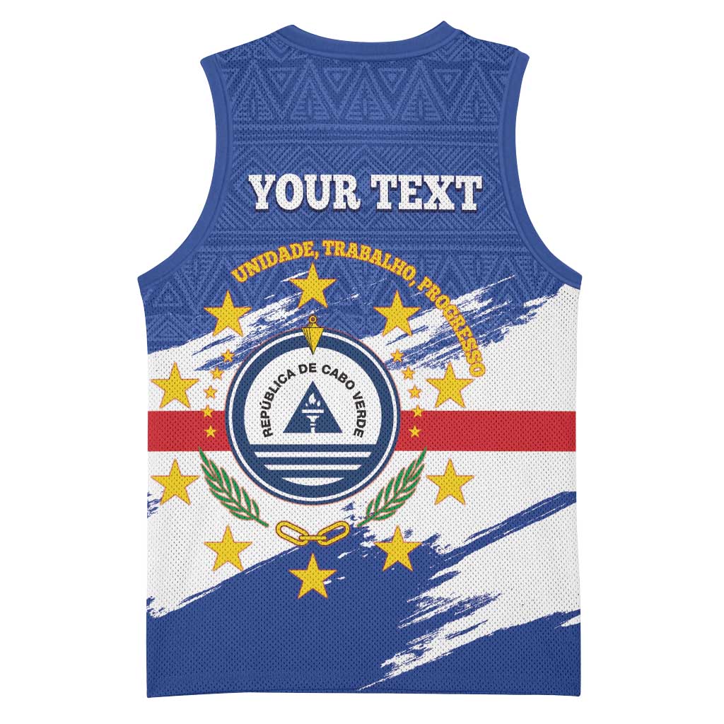 Personalized Cape Verde Basketball Jersey Coat Of Arms - African Pattern LT14