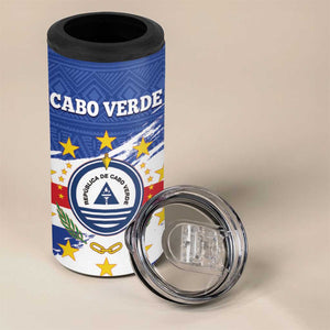 Personalized Cape Verde 4 in 1 Can Cooler Tumbler Coat Of Arms - African Pattern