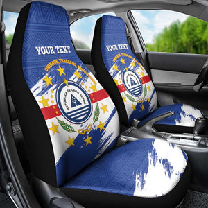 Personalized Cape Verde Car Seat Cover Coat Of Arms - African Pattern