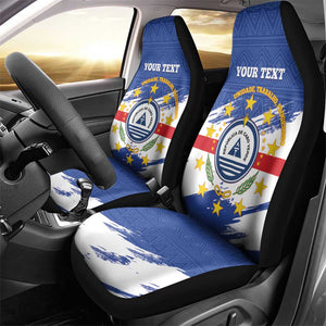 Personalized Cape Verde Car Seat Cover Coat Of Arms - African Pattern