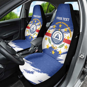 Personalized Cape Verde Car Seat Cover Coat Of Arms - African Pattern