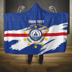 Personalized Cape Verde Hooded Blanket Coat Of Arms - African Pattern