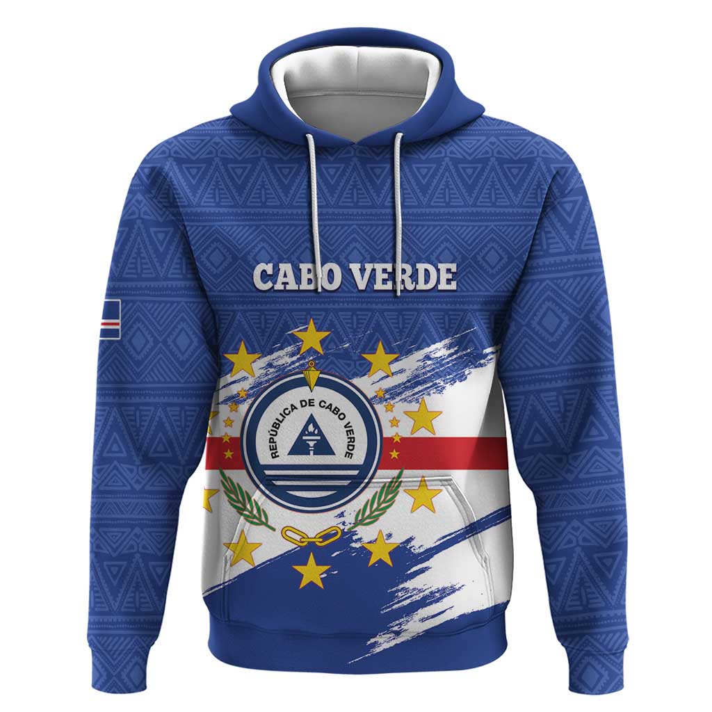 Personalized Cape Verde Hoodie Coat Of Arms - African Pattern