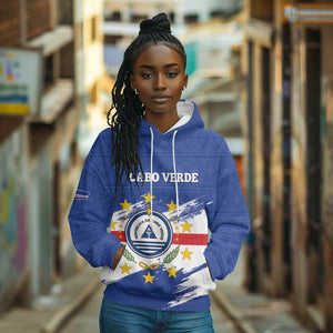 Personalized Cape Verde Hoodie Coat Of Arms - African Pattern