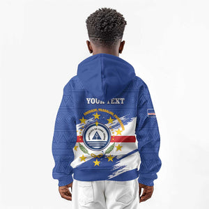 Personalized Cape Verde Kid Hoodie Coat Of Arms - African Pattern