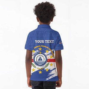 Personalized Cape Verde Kid Polo Shirt Coat Of Arms - African Pattern