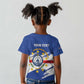 Personalized Cape Verde Kid T shirt Coat Of Arms - African Pattern