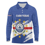 Personalized Cape Verde Long Sleeve Polo Shirt Coat Of Arms - African Pattern