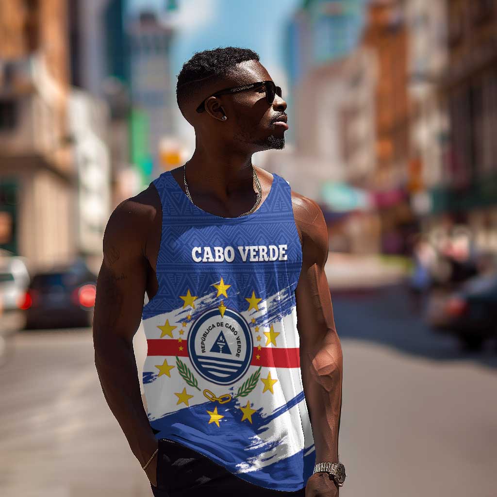 Personalized Cape Verde Men Tank Top Coat Of Arms - African Pattern