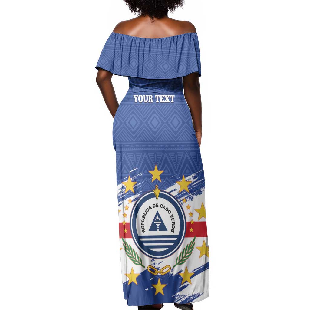 Personalized Cape Verde Off Shoulder Maxi Dress Coat Of Arms - African Pattern