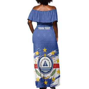 Personalized Cape Verde Off Shoulder Maxi Dress Coat Of Arms - African Pattern