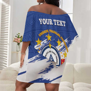 Personalized Cape Verde Off Shoulder Short Dress Coat Of Arms - African Pattern