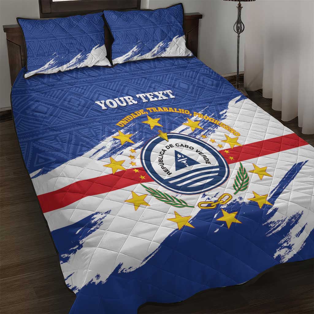 Personalized Cape Verde Quilt Bed Set Coat Of Arms - African Pattern